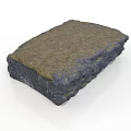 Wooden Stone Block With Natural Green Moss Covered Surface Durable Material