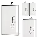 Modern Shower Sauna Interior Design With Glass Door Control Panel And Shower Head