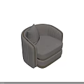 Modern Grey Armchair With Gold Accents Luxury Fabric And Elegant Design Details