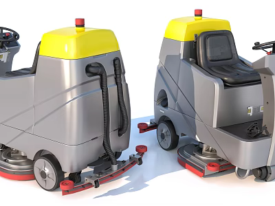 Two Riding Type Floor Scrubber Machines Design 3d model