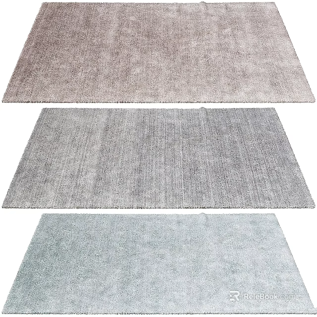 Three Square Rugs With Different Colors Soft Texture For Living Room Decor 3d model 