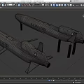 U.S. Air Force Military Missiles 3D Model With Red Suspension Straps