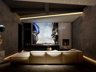 modern video room 3d model