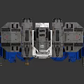 Game Movie Character Blue And Gray Armored Mechanical Robot With Detailed Structure