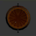 Detailed Wooden Barrel With Metal Hoops And Wood Grain Texture On Metal Legs
