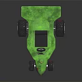 Green Toy Race Car With Black Wheels Spotted Design And Yellow Front Decoration