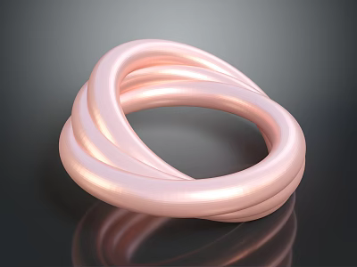 Pink Twisted Loop Design Daily Life Product With Shiny Surface For Home Decor 3d model