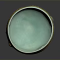 Carved Ceramic Bowl Sculpture With Orange Green Glazed Surface And Textured Design