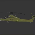 Yellow Military Helicopter Model With Rotor Blades Cockpit And Detailed Design