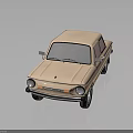 Light Brown Classic Four Door Car With Round Headlights White Wheels And Vintage Design
