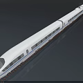 Modern White High Speed Train With Aerodynamic Design On Railway Track 3d model