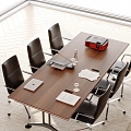 Conference table and chair combination 3d model