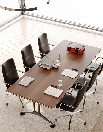 Conference table and chair combination 3d model