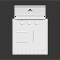 White Outdoor Grill With Control Knobs Drawers And Cabinet Doors For Home Use