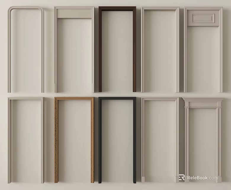 Colorful Lines In Various Styles For Modern Interior Design Frames 3d model 