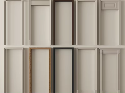 Colorful Lines In Various Styles For Modern Interior Design Frames 3d model