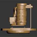 Shiny Golden Metallic Mechanical Component Featuring Turbo Like Structure And Base
