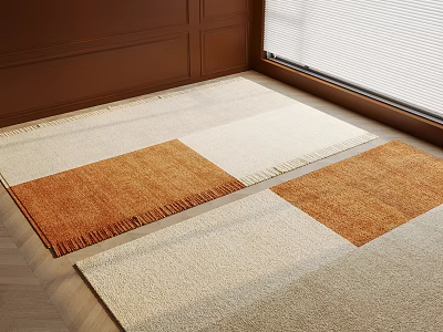 Square Area Rugs In Warm Tones For Cozy Living Space 3d model