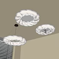Modern chandelier cream wind ceiling lamp art modeling lamp fashion lamp ceiling fan lamp 3d model