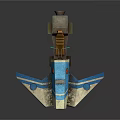 Small Blue And White Spacecraft With Cockpit Seats For Space Exploration Missions