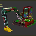 John Deere Black Yellow Excavator With Tracks And Front Bucket Construction Model