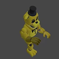 Yellow Cartoon Toy Character Wearing Colorful Top Hat And Bow Tie With Mechanical Features