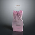 Pink Sling Dress With Fitted Silhouette And Ruched Bodice Design