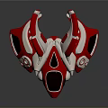 Red And Silver Futuristic Mechanical Device With Aerodynamic Design And Metallic Texture
