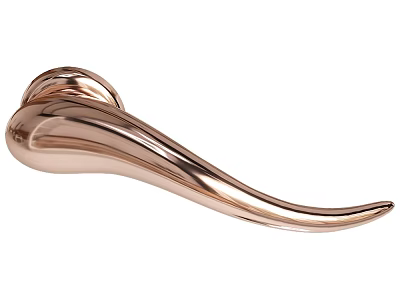 Modern Elegant Brass Handle With Sleek Curved Design For Cabinet Doors 3d model