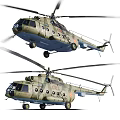 Olive Green Military Transport Helicopter With Multiple Round Windows And Landing Gear