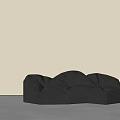 Black Sectional Sofa With Tufted Design For Modern Living Room Interior