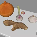 Modern Garlic Onion Chopping Board 3d model