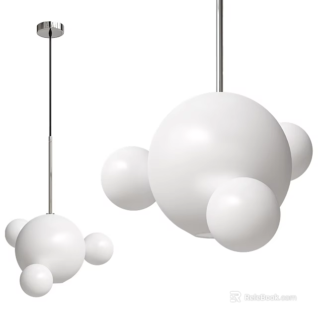 Modern White Pendant Lights With Spherical Design For Home Interior Decor 3d model