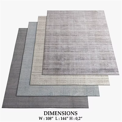 Modern Textured Square Rugs In Neutral Tones Stacked For Home Decor 3d model