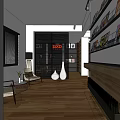 Modern Office Interior Design With Orange Glass Door And Open Entrance Space