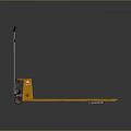 Yellow Manual Pallet Truck With Handle And Two Forks Structure 3d model