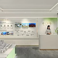 Modern Green Frame Glass House Real Estate Sales Office With Cozy Outdoor Leisure Lounge Area