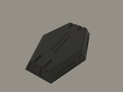 Black Geometric Shell Structure With Lines And Grooves On Gray Background 3d model