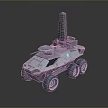 Futuristic Six Wheeled Tank With Modern Tower And Radar System Design