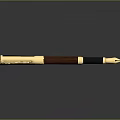 Elegant Fountain Pen With Wooden Body Black Grip And Gold Nib Accents
