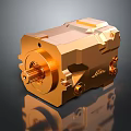 Golden Industrial Mechanical Component With Gear Structure And Precision Metal Design