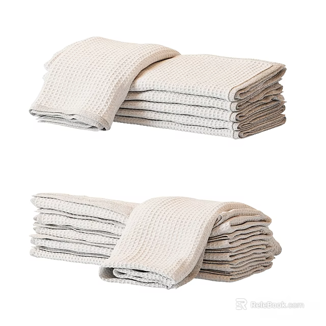 Soft Stacked Waffle Towels Perfect for Daily Washing and Home Use 3d model 