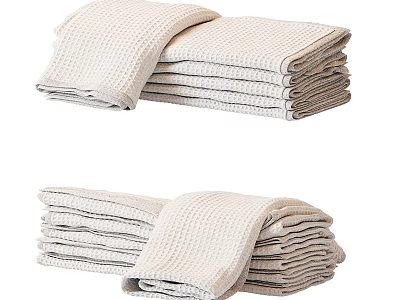 Soft Stacked Waffle Towels Perfect for Daily Washing and Home Use 3d model