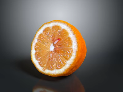 Fresh Red Blood Orange Cut Open Showing Juicy Pulp And Bright Color 3d model