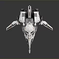 Futuristic Spaceship With Sleek Body Gray White Color Detailed Textures And Orange Accents