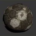 Old Worn Leather Soccer Ball With Vintage Look For Daily Sports Use