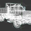 Green Heavy Duty Dump Truck Front View With Large Dump Bed And Metallic Body