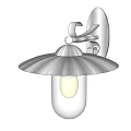 Modern Decorative Wall Light With Metal Base And Glass Shade On White Wall