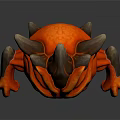 Fierce Red Fiery Creature Character With Sharp Teeth And Glowing Claws