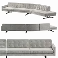 Light Gray Tufted Sectional Sofa With Modular Design For Living Room 3d model